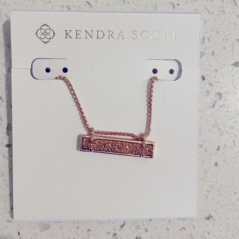 Kendra Scott rose gold Drusy necklace
